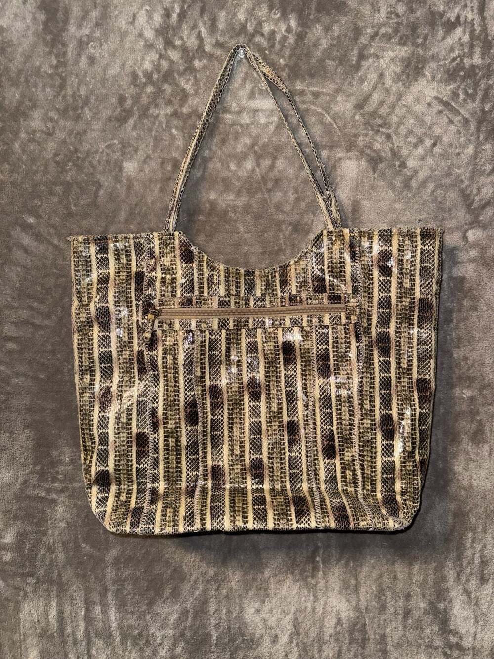 Rampage Snake Embossed Faux Leather Shoulder Tote Bag